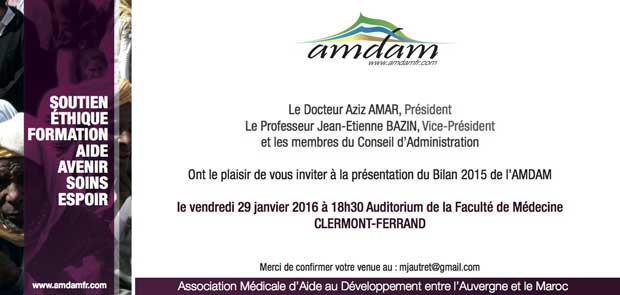 L'AMDAM présente le bilan de ses activités 2015 à Clermont-Ferrand